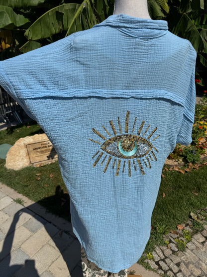 Chemise Santorin bleu clair