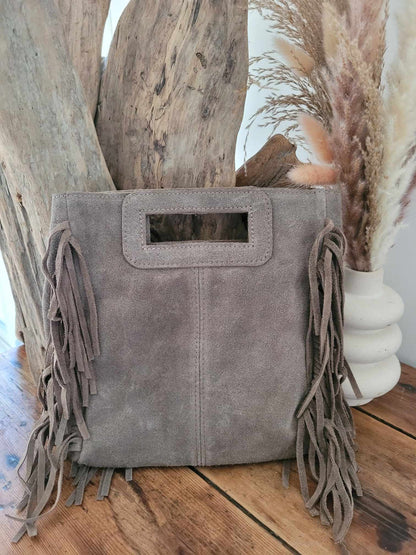 Sac à franges taupe