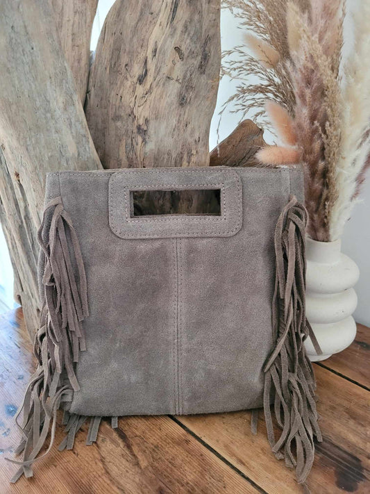 Sac à franges taupe