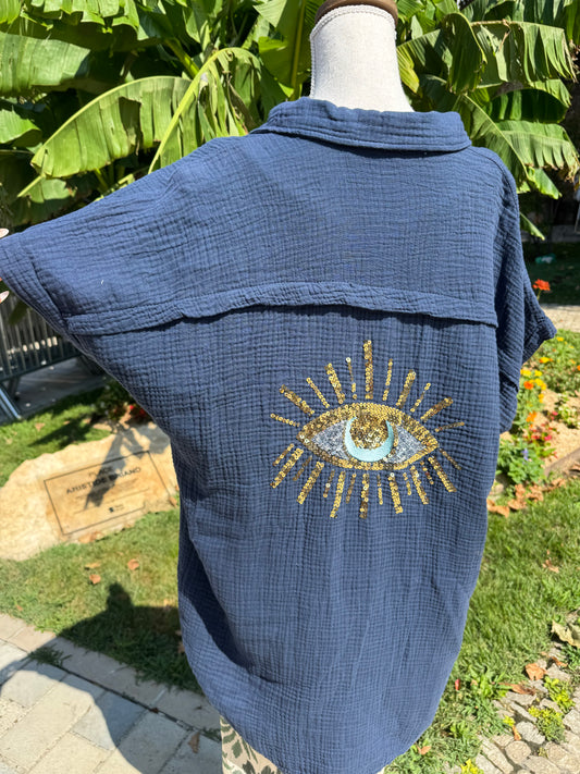 Chemise Santorin bleu nuit