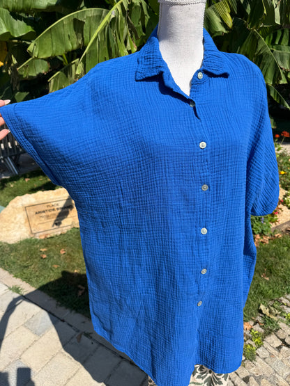 Chemise Santorin bleu électrique