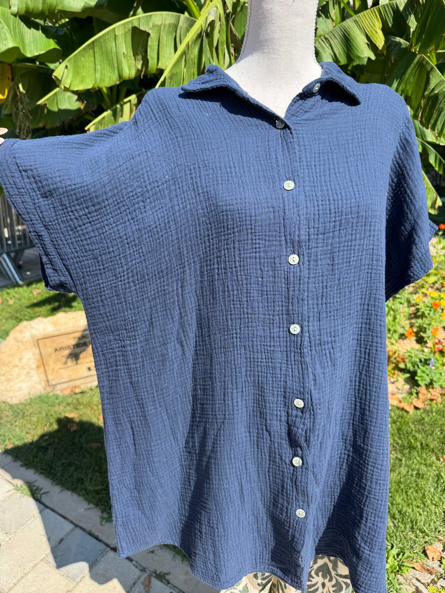 Chemise Santorin bleu nuit