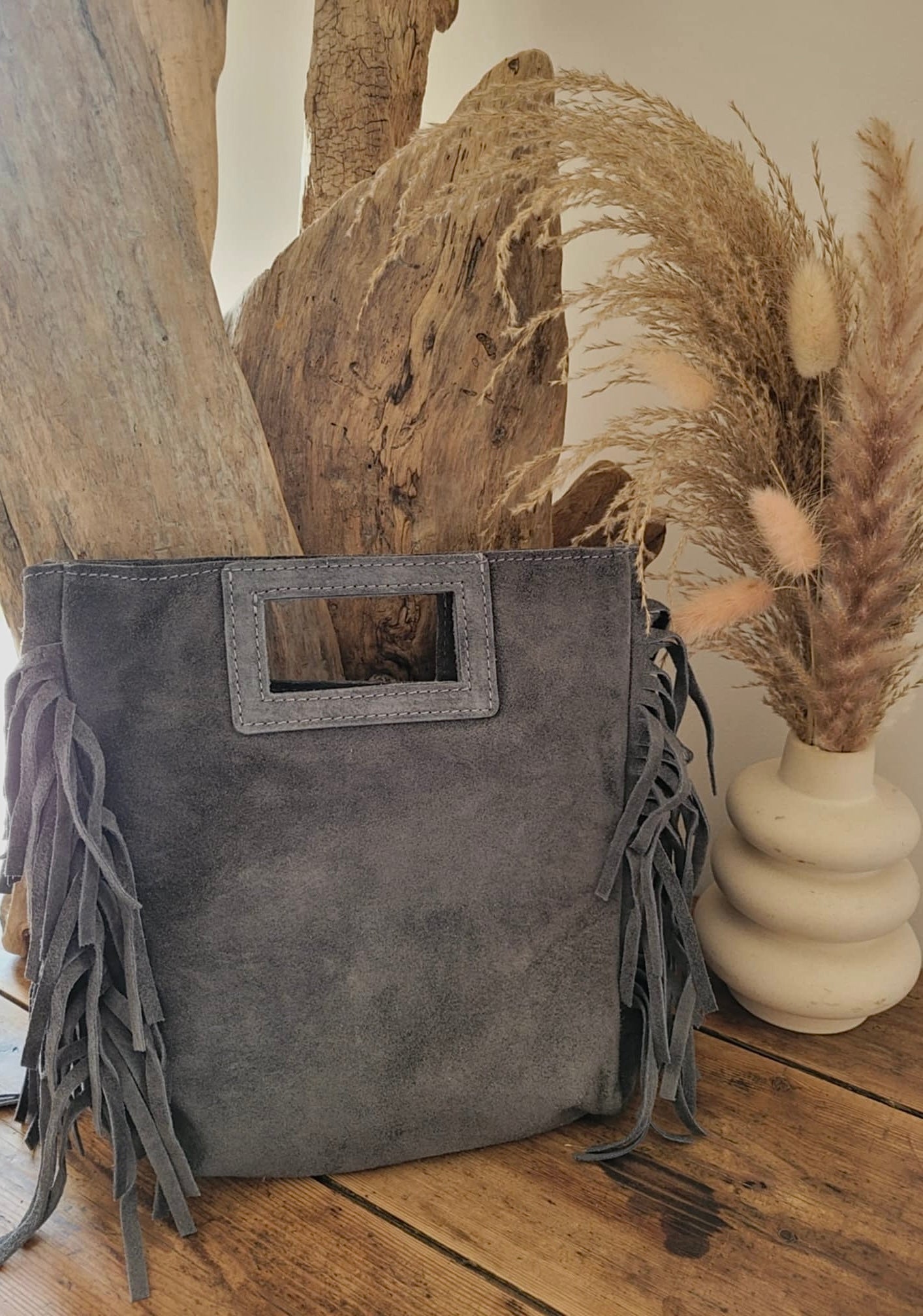 Sac à franges gris